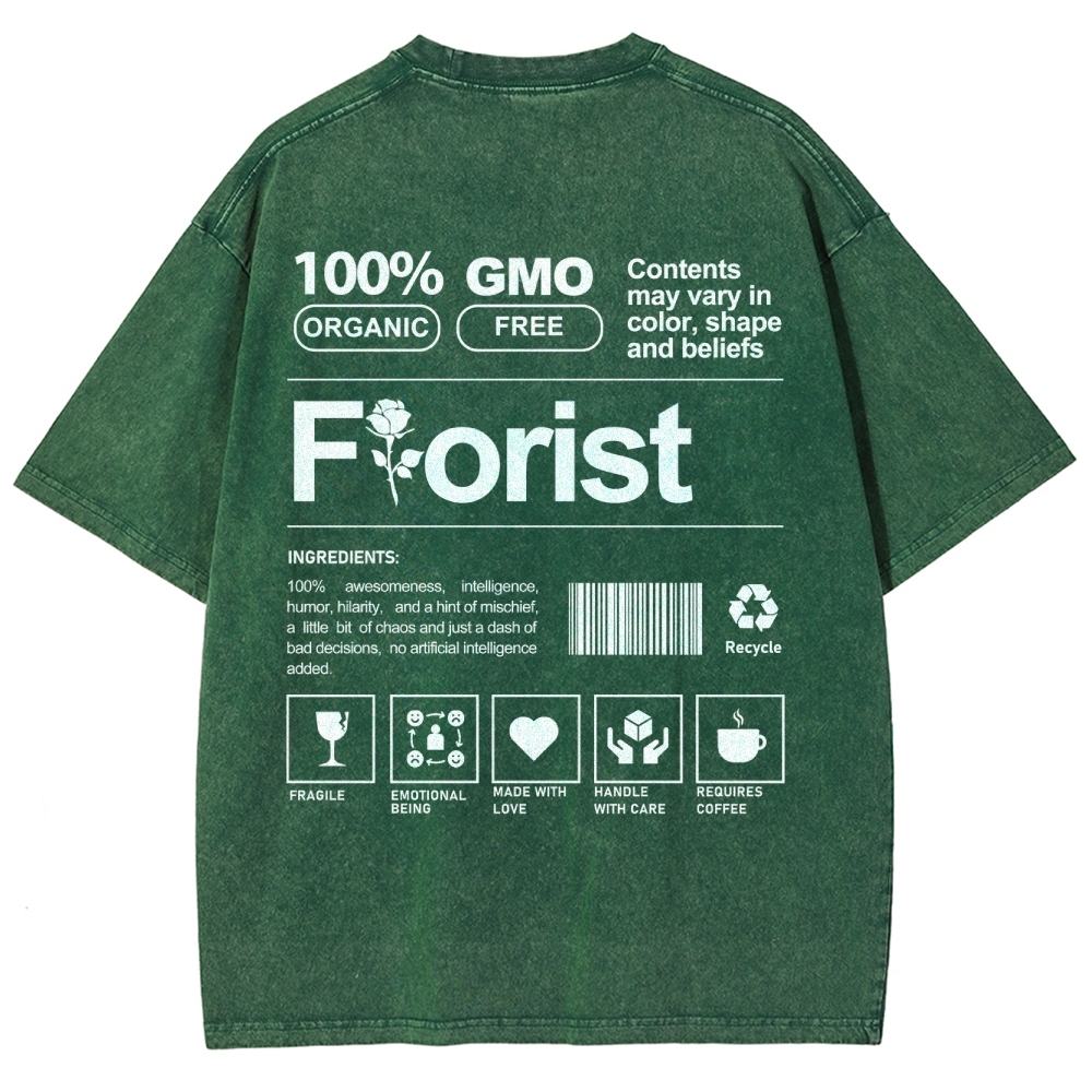 Florist Unisex Fit Washed T-Shirt-moweekender