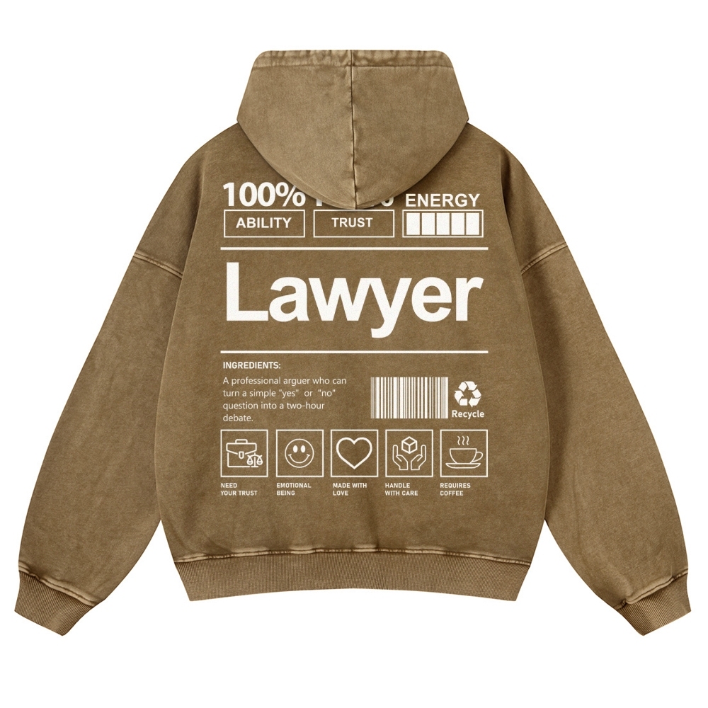 Lawyer Casual Washed Hoodie