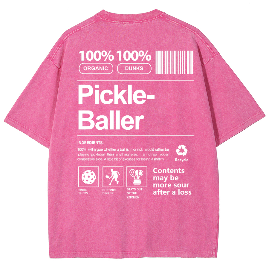 Pickle Baller Unisex Fit Washed Oversized T-Shirt-moweekender