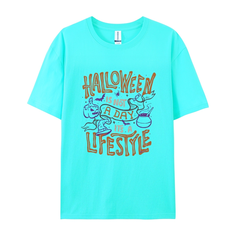 Halloween is life Cotton Short-Sleeved T-Shirt-moweekender