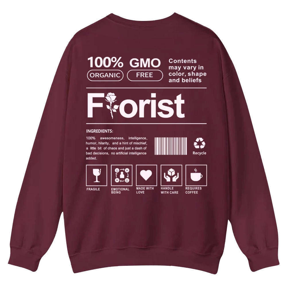 Florist Pattern Crew Neck Sweatshirt-moweekender