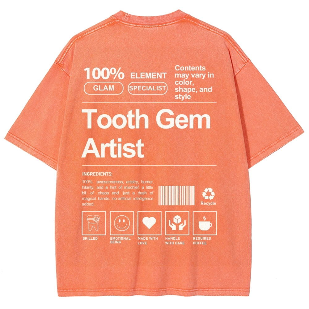 Tooth Gem Artist Unisex Fit Washed T-Shirt-moweekender