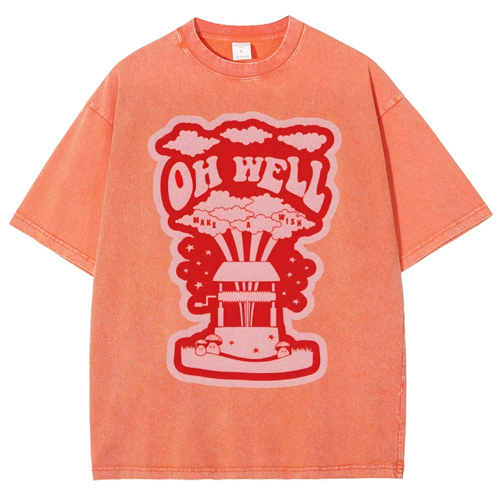 Oh Well Vintage Snowflake Washed T-Shirt-moweekender