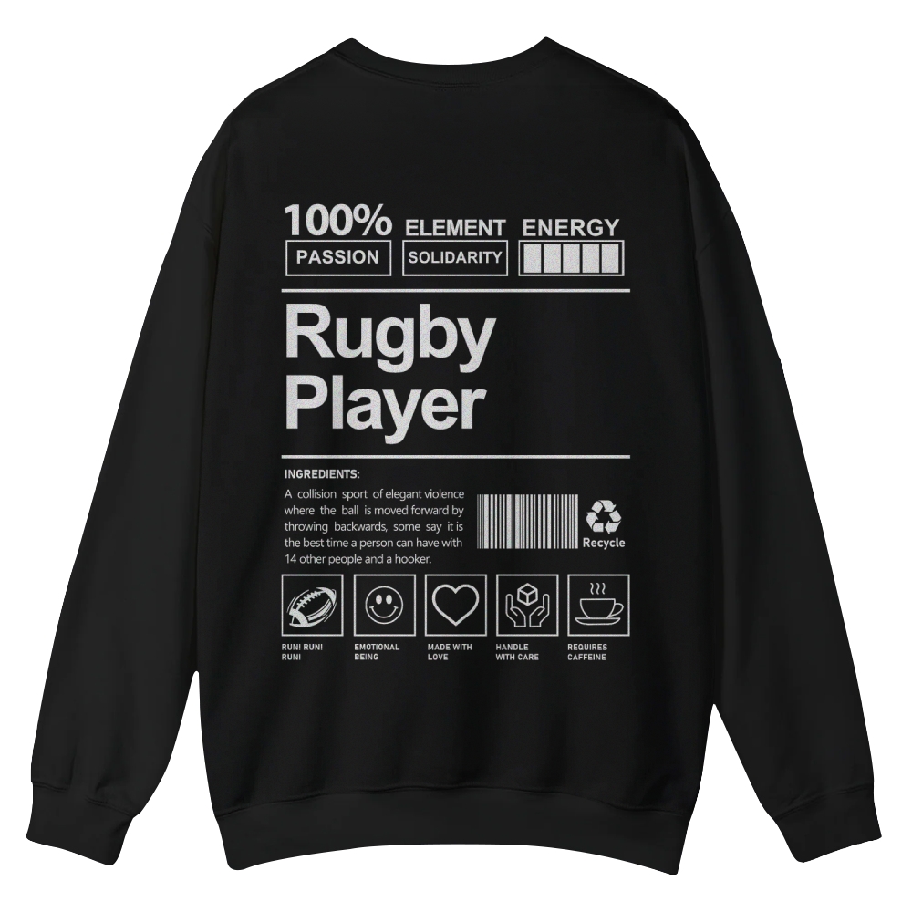 Rugby Player Casual Crewneck Sweatshirt-moweekender