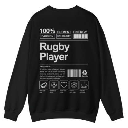 Rugby Player Casual Crewneck Sweatshirt-moweekender