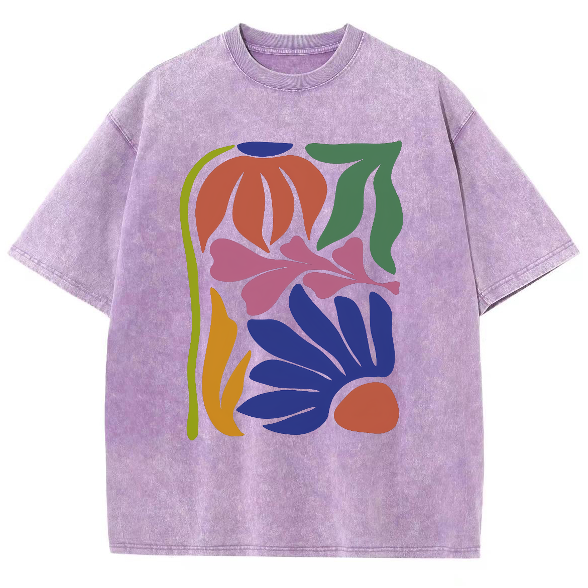 Wildflowers Matisse Art Washed Oversized T-Shirt-moweekender