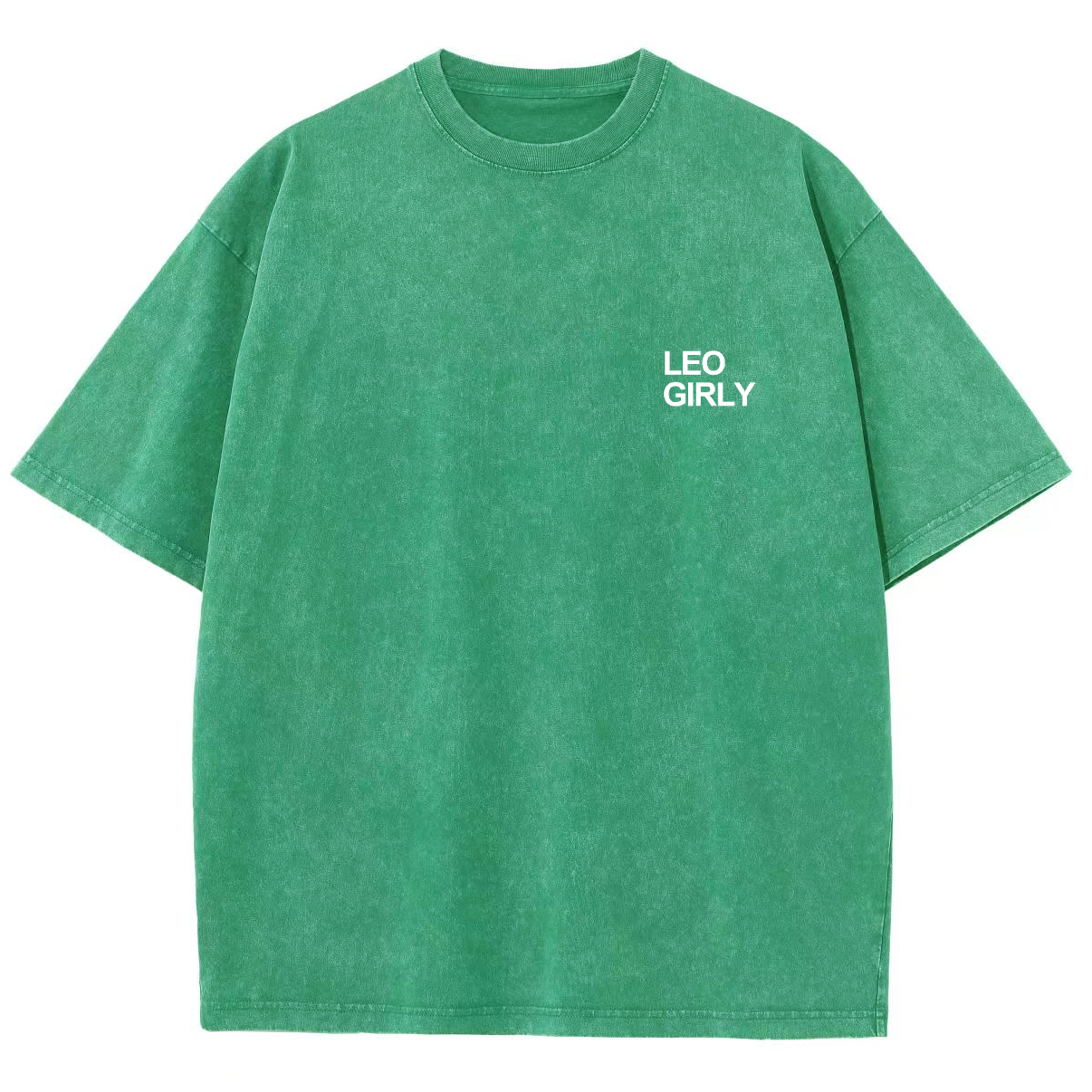 Leo Girly Unisex Fit Washed Oversized T-Shirt-moweekender