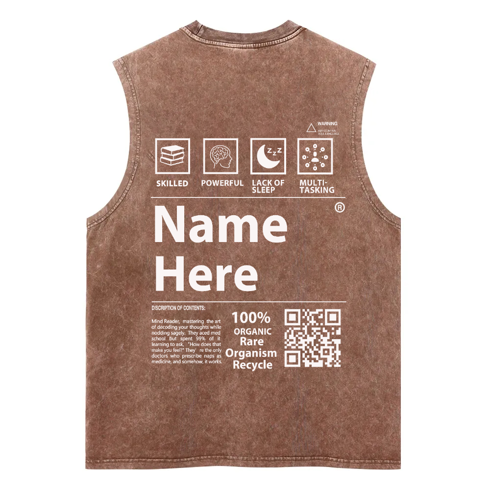 Customized Washed Fitness Tank Top