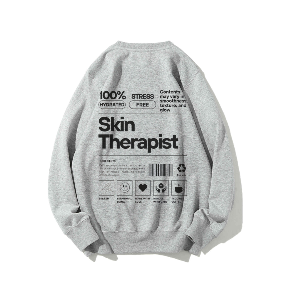 Skin Therapist Crew Neck Long Sleeve Sweatshirt-moweekender