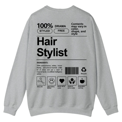 Hair Stylist Pattern Crew Neck Sweatshirt-moweekender