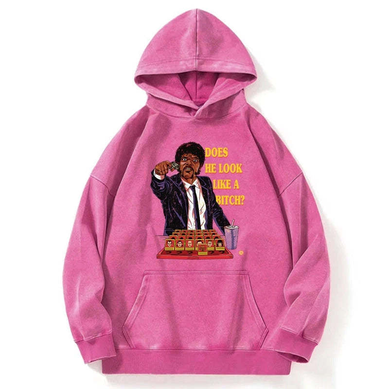 Does He Look Like a B*tch Washed Vintage Hoodie-moweekender