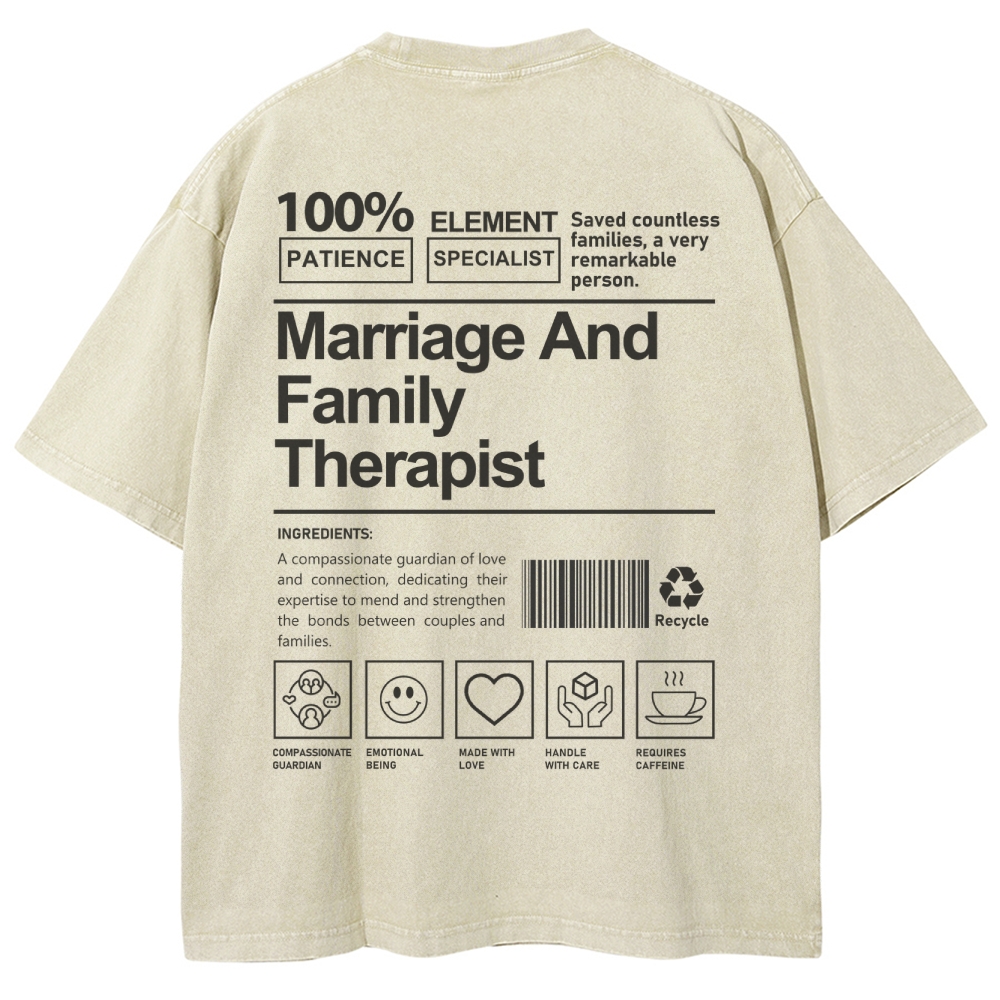 Marriage And Family Therapist Unisex Fit Washed T-Shirt-moweekender