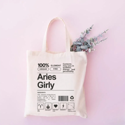 Aries Girly Tote Bag-moweekender