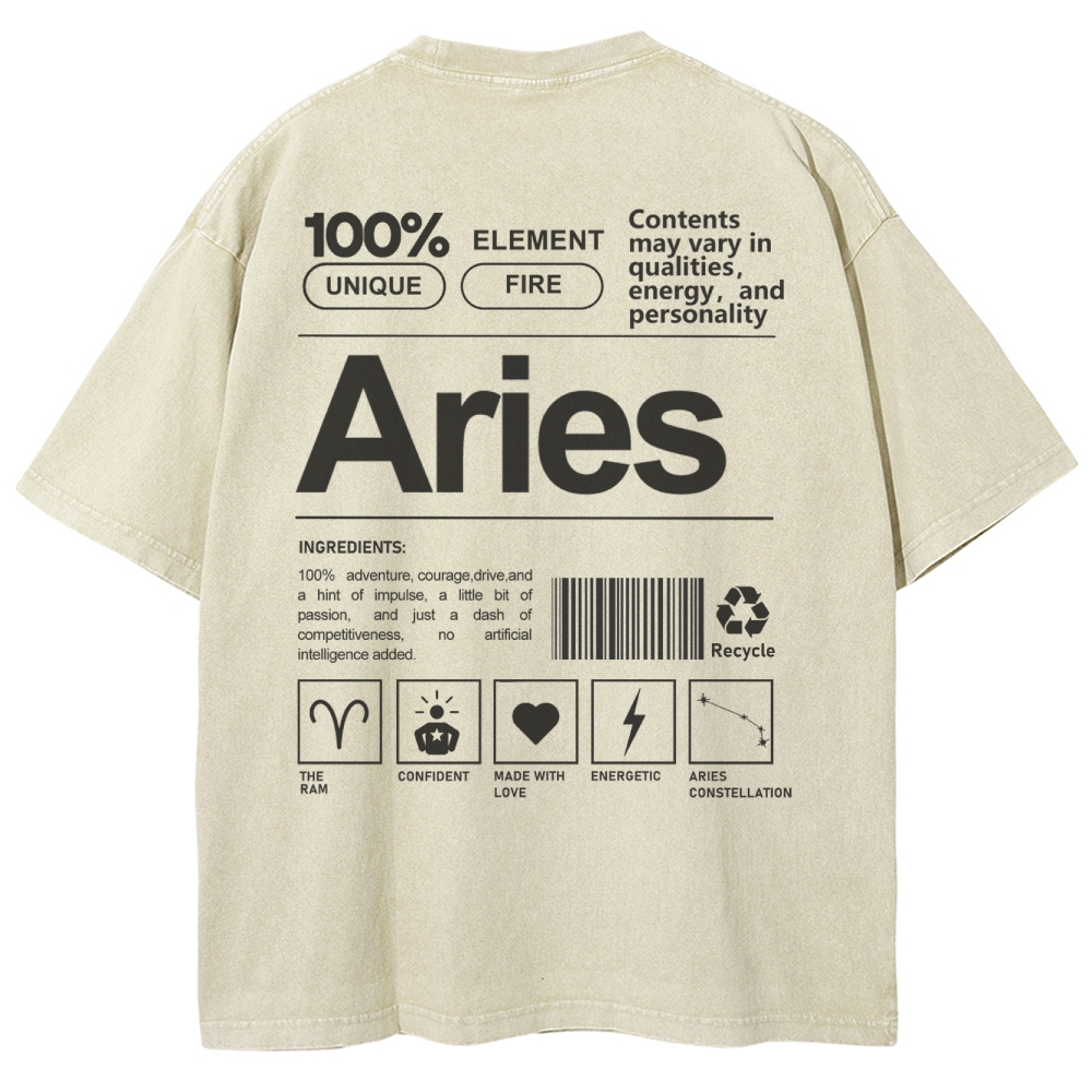 Aries Unisex Fit Washed T-Shirt