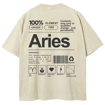 Aries Unisex Fit Washed T-Shirt