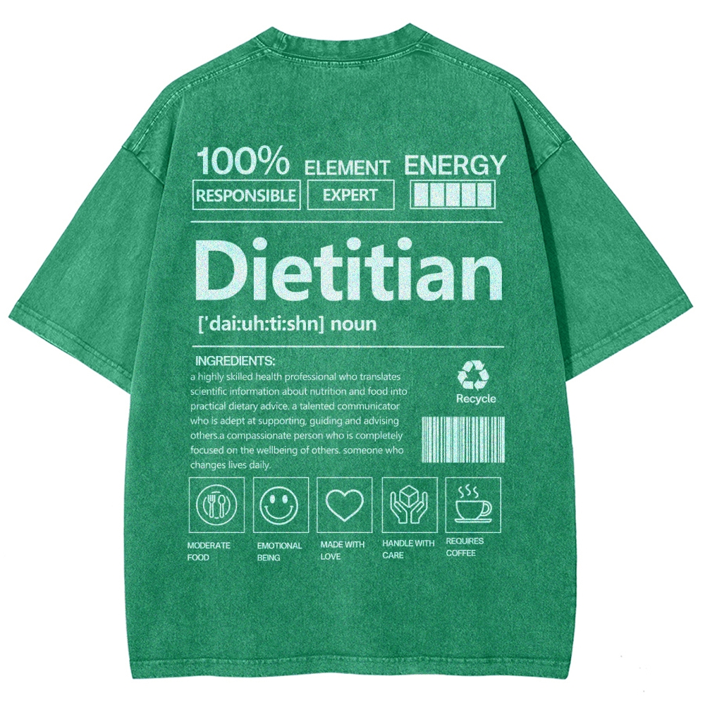 Dietitian Unisex Fit Washed T-Shirt-moweekender