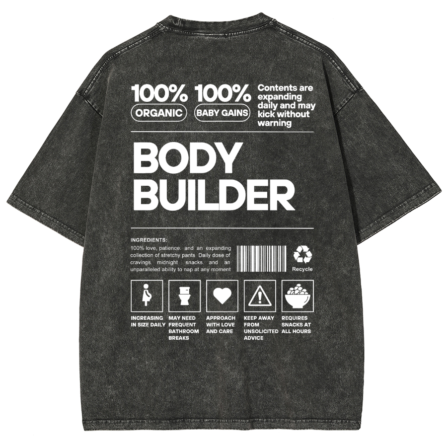 Body Builder Unisex Fit Washed T-Shirt-moweekender