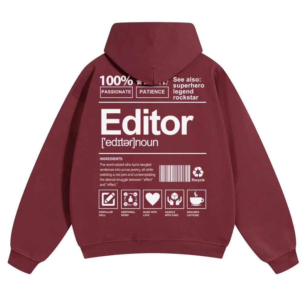Editor Unisex Casual Anime Print Hoodie-moweekender