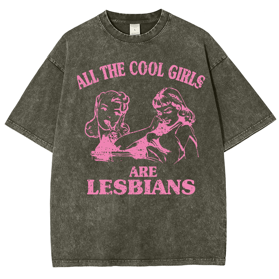 We Are Lesbians Washed Oversized T-Shirt-moweekender
