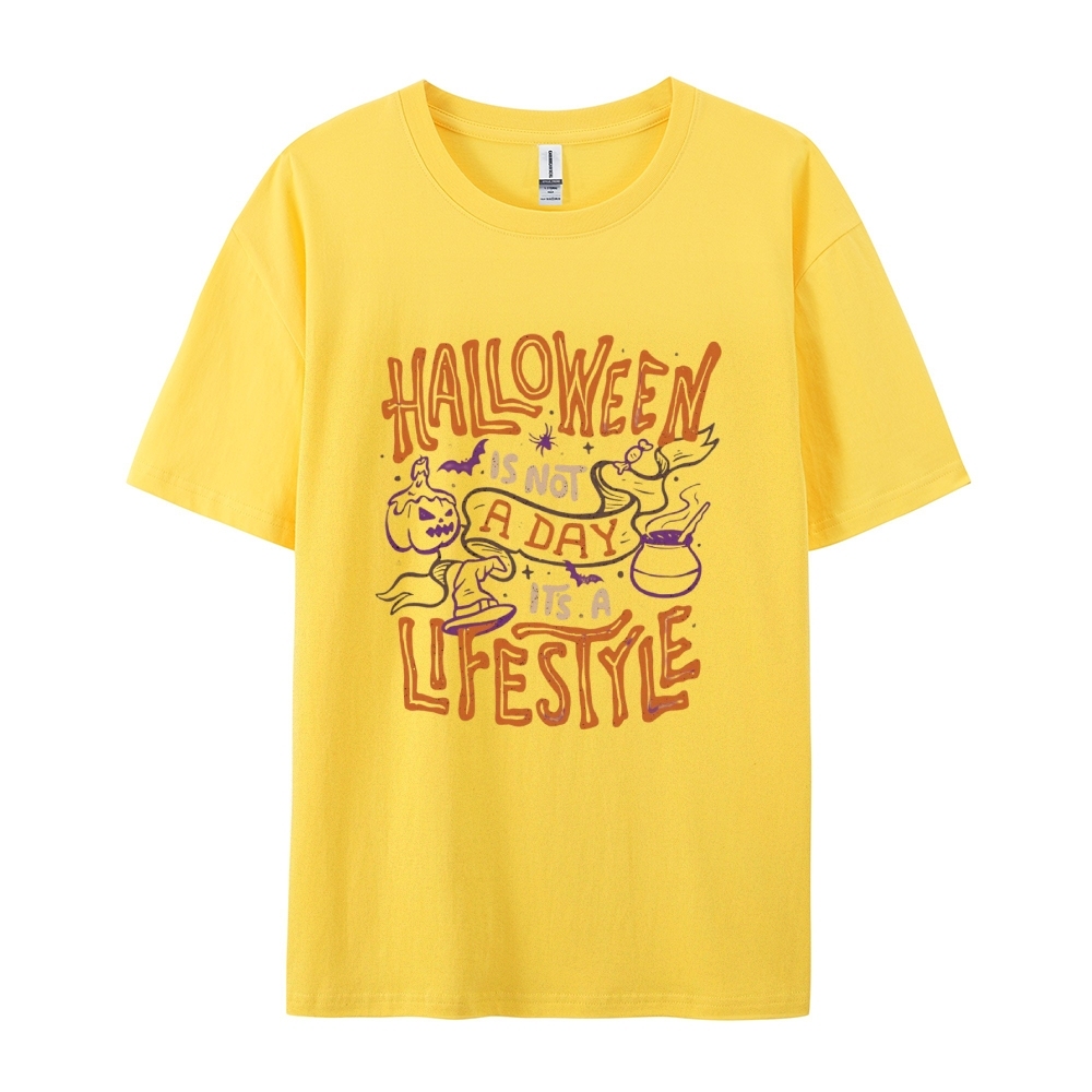 Halloween is life Cotton Short-Sleeved T-Shirt-moweekender