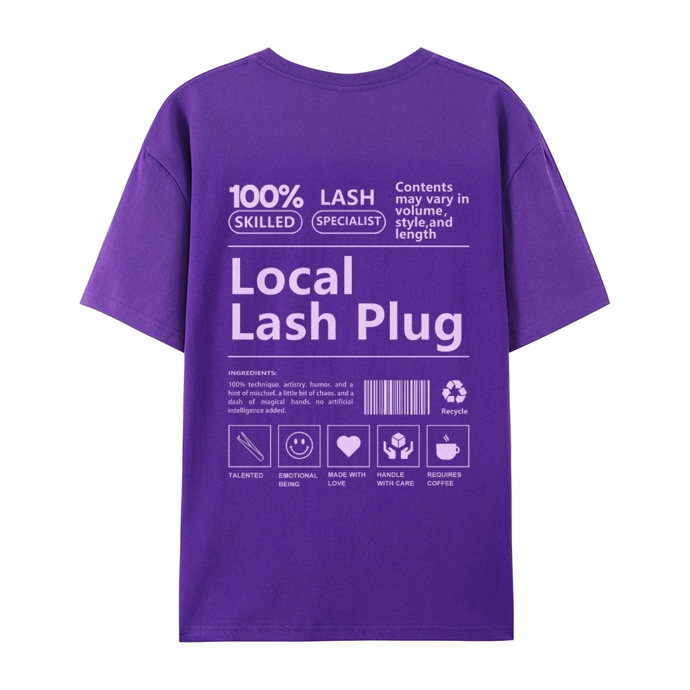 Local Lash Plug Casual Short Sleeve T-Shirt-moweekender