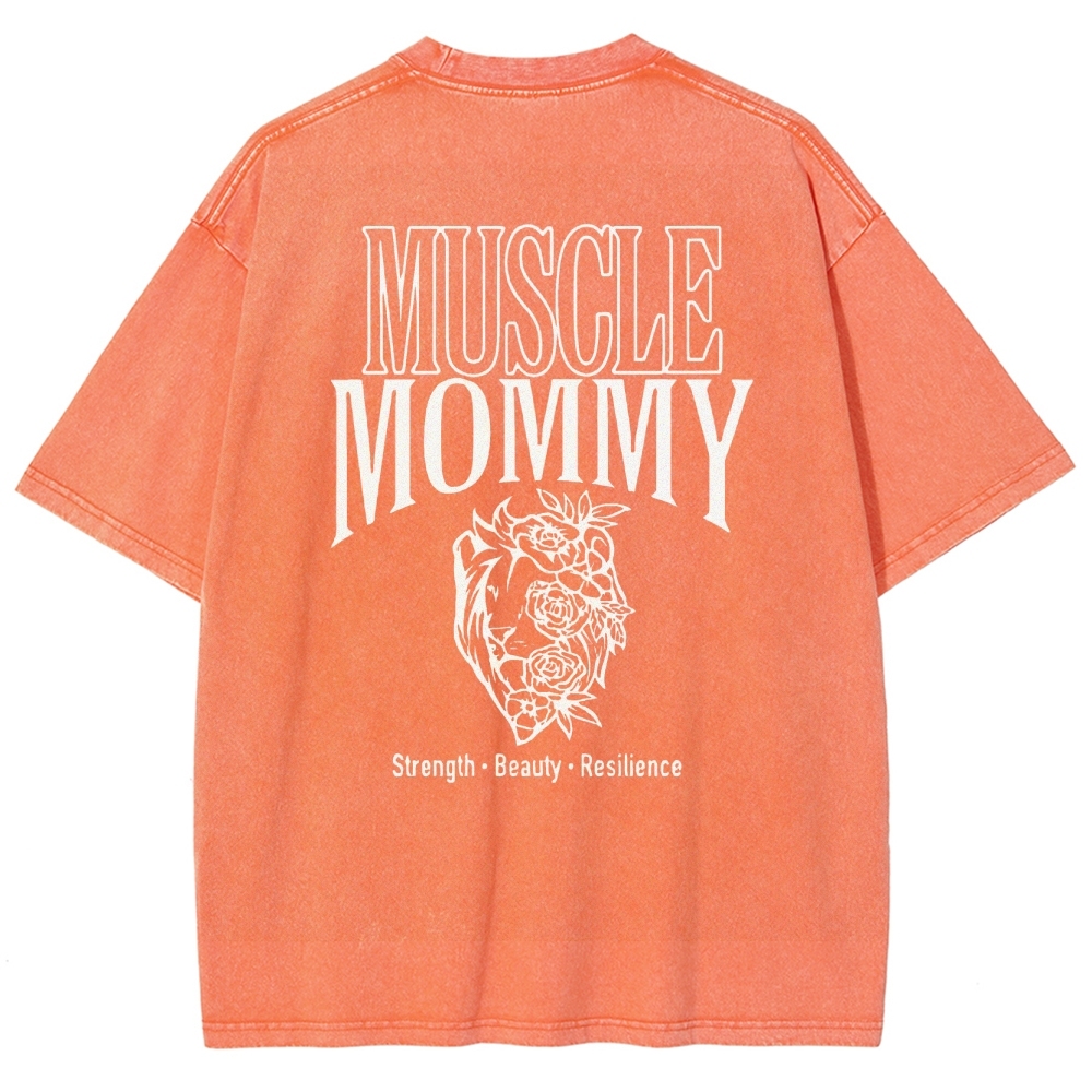 Muscle Mommy Vintage Snowflake Washed T-Shirt-moweekender