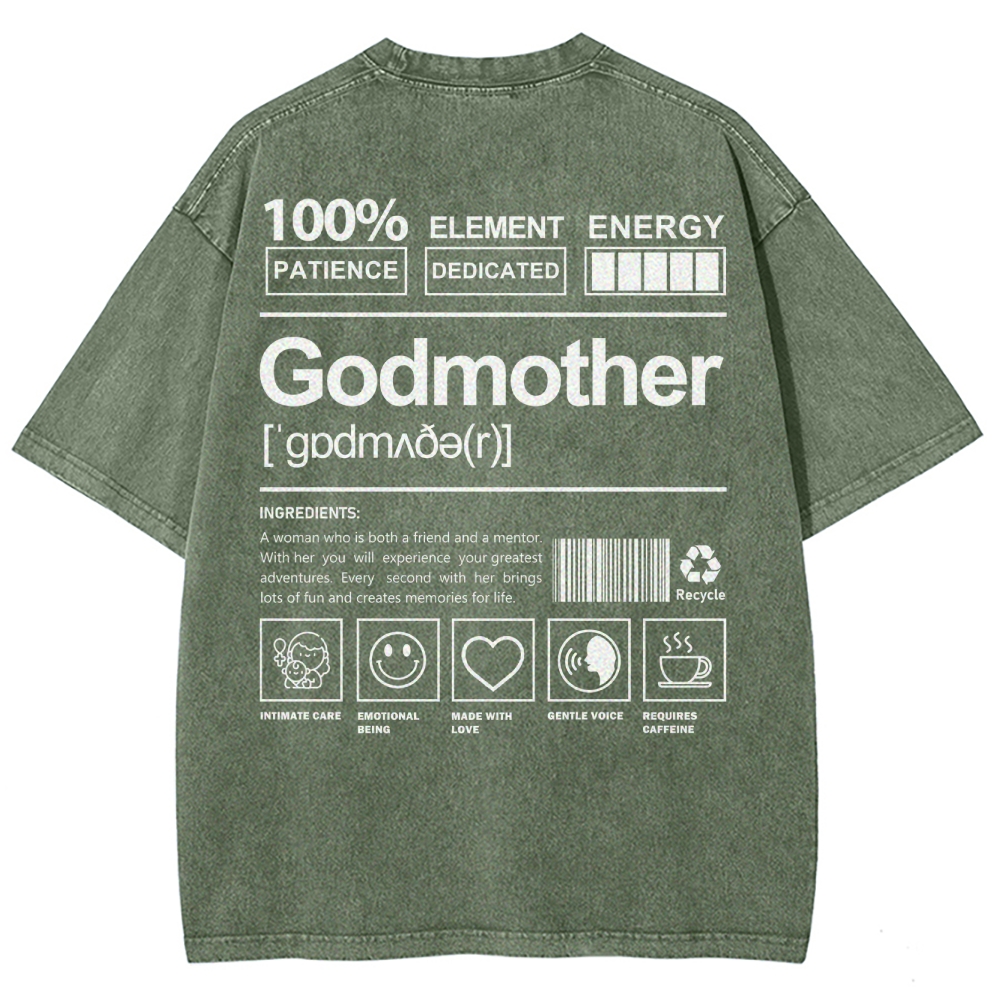Godmother Unisex Fit Washed T-Shirt-moweekender