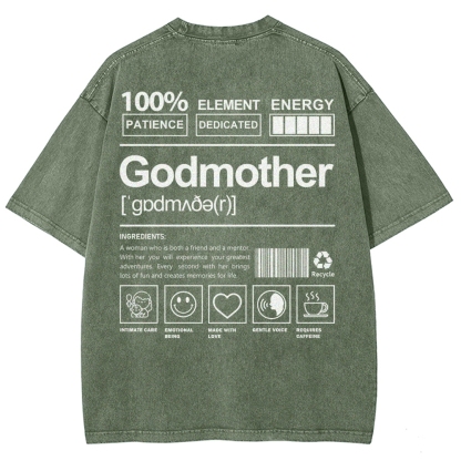Godmother Unisex Fit Washed T-Shirt-moweekender