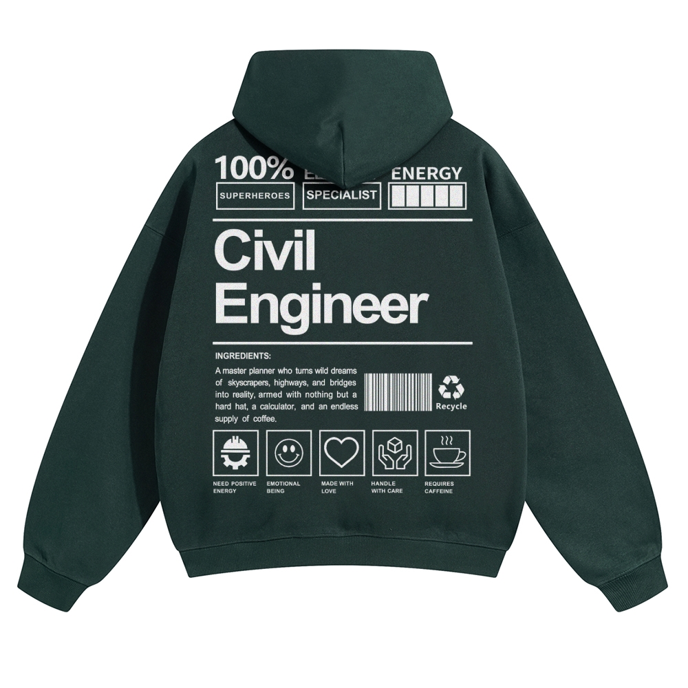 Civil Engineer Unisex Casual Anime Print Hoodie-moweekender