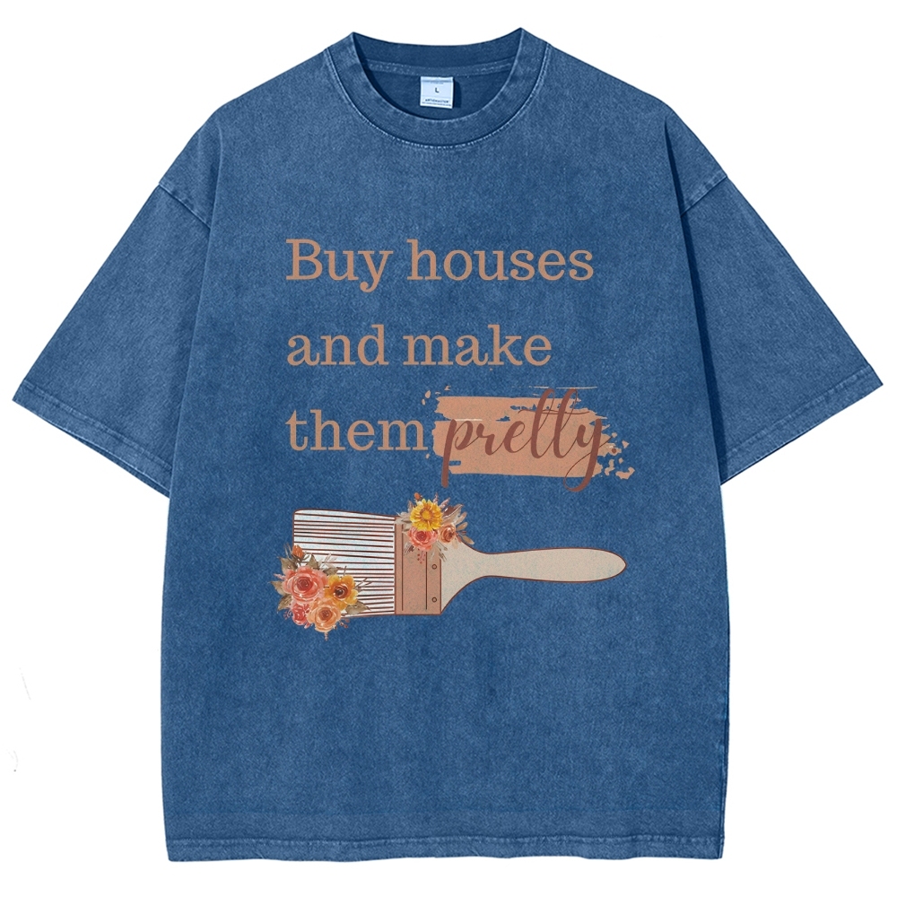 buy house Unisex Fit Washed T-Shirt-moweekender