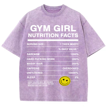 Gym Girly Nutrition Facts Unisex Fit Washed Oversized T-Shirt-moweekender