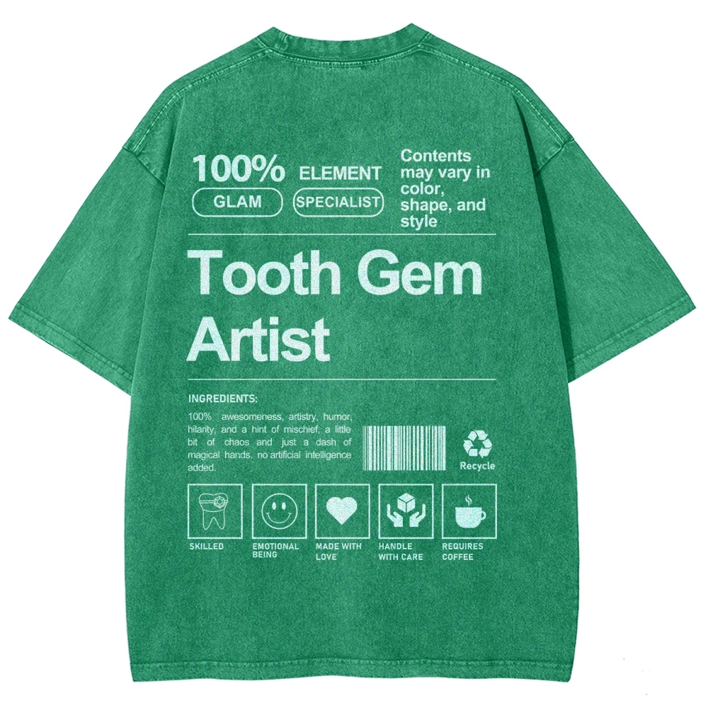 Tooth Gem Artist Unisex Fit Washed T-Shirt-moweekender