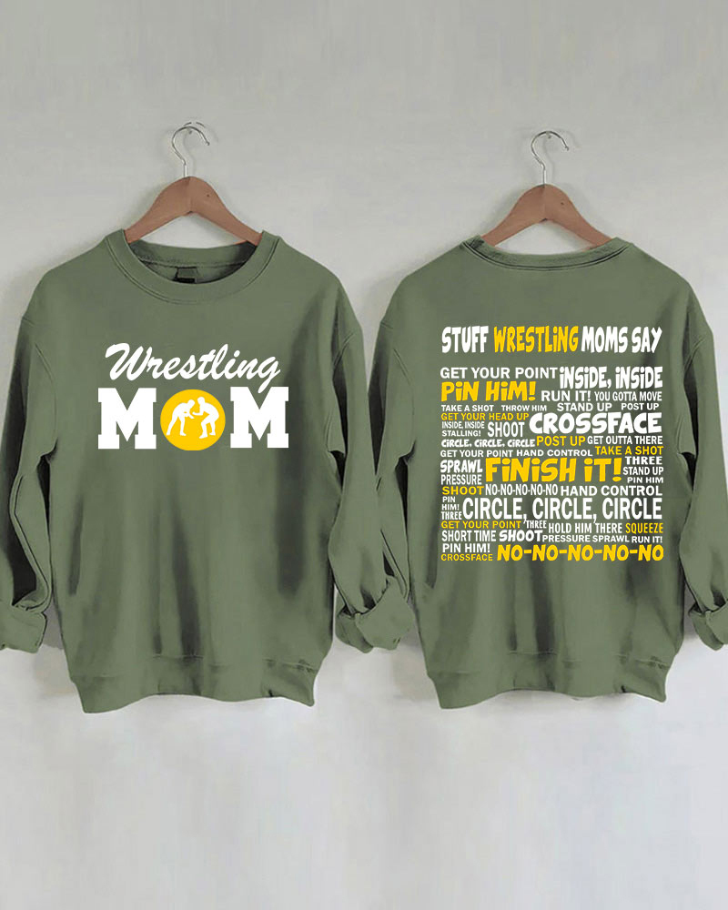 Wrestling Moms Yellow Printed Sweatshirt-moweekender