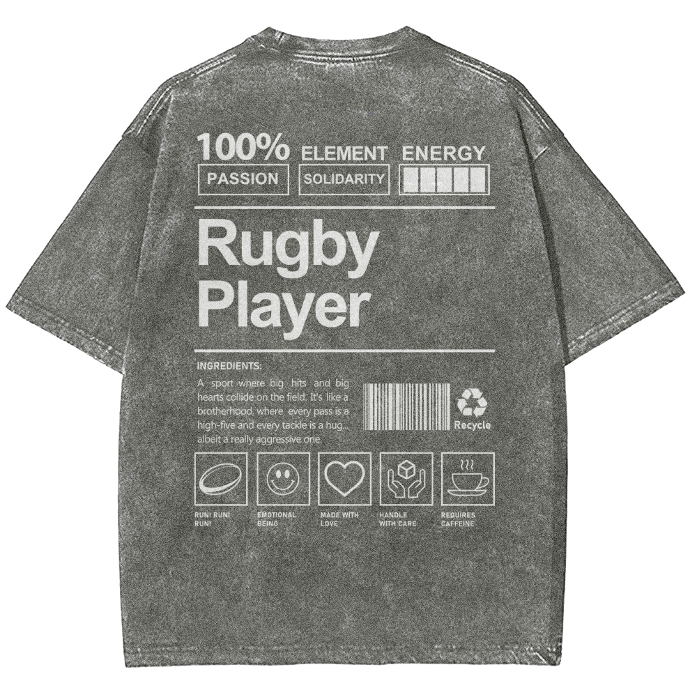 Rugby Player Unisex Fit Washed T-Shirt-moweekender