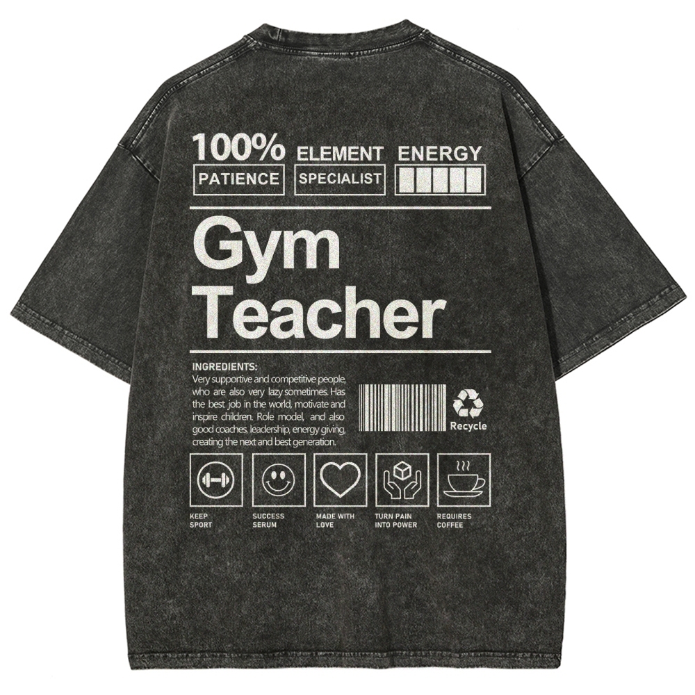 Gym Teacher Unisex Fit Washed T-Shirt-moweekender