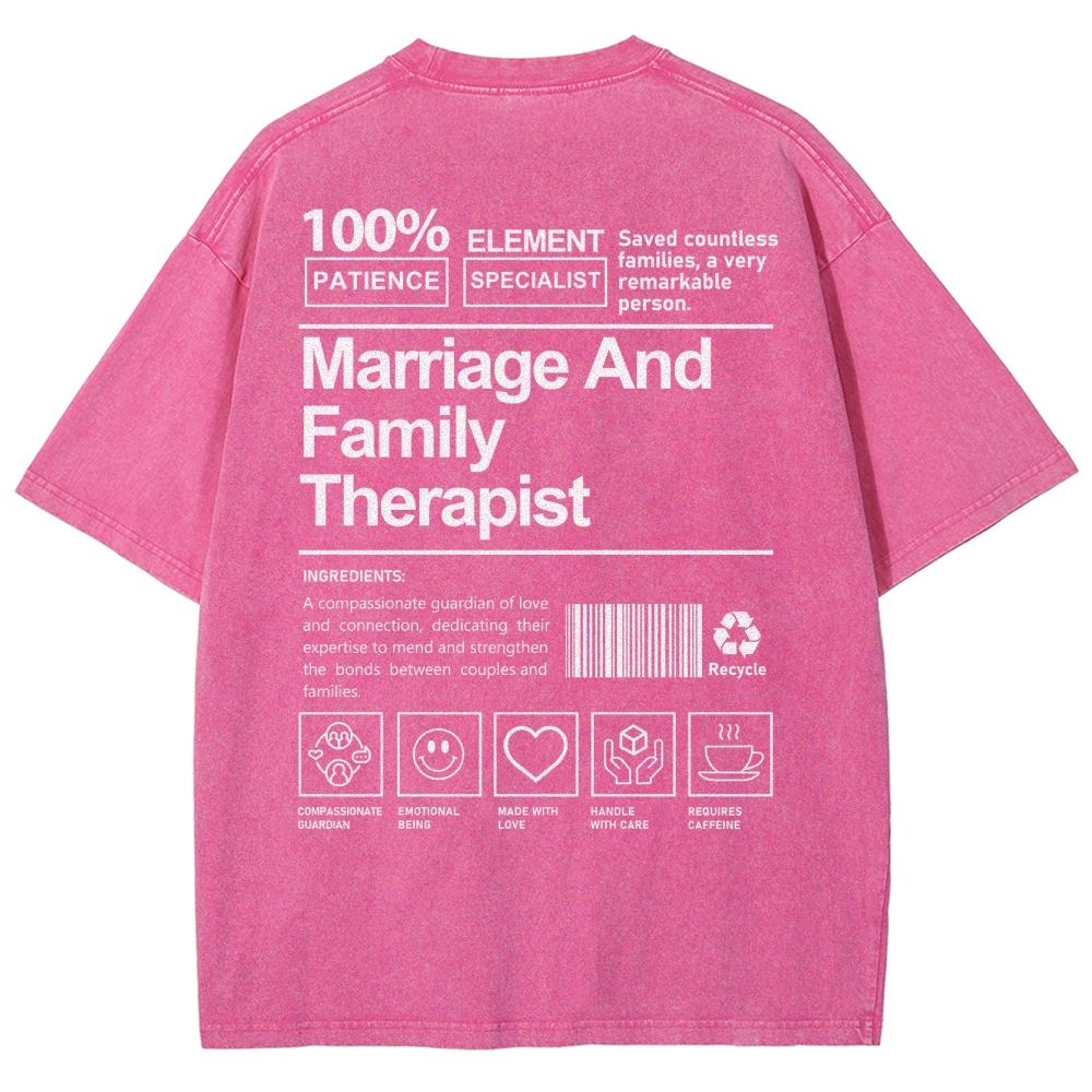 Marriage And Family Therapist Unisex Fit Washed T-Shirt-moweekender