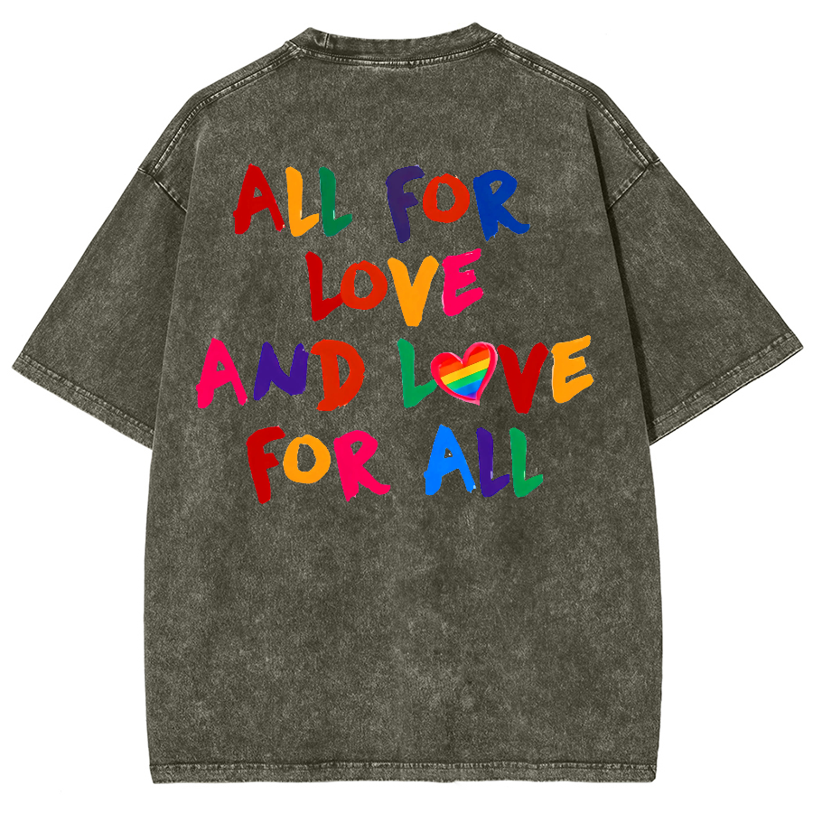 All For Love And Love For All Washed Oversized T-Shirt-moweekender