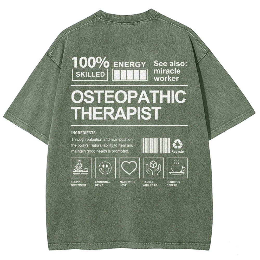 Osteopathic Therapist Unisex Fit Washed T-Shirt