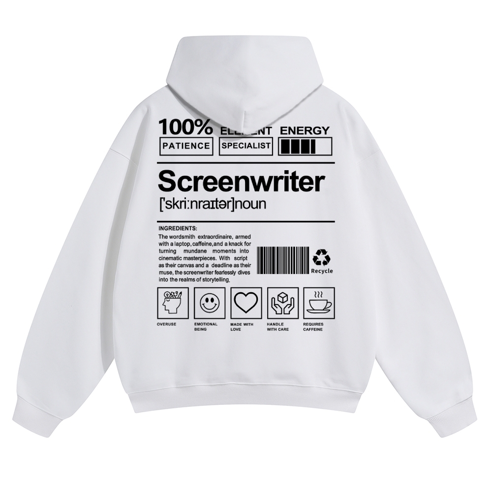 Screenwriter Unisex Casual Anime Print Hoodie-moweekender