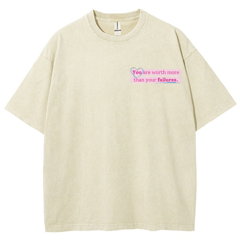 You Are Worth Morethan Your Failures Vintage Snowflake Washed T-Shirt-moweekender