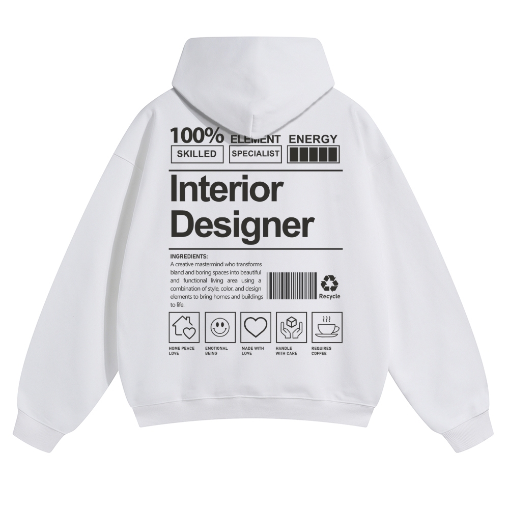 Interior Designer Unisex Casual Anime Print Hoodie-moweekender