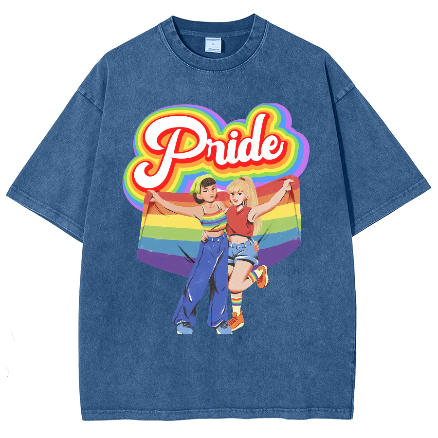 Pride Unisex Fit Washed Oversized T-Shirt-moweekender