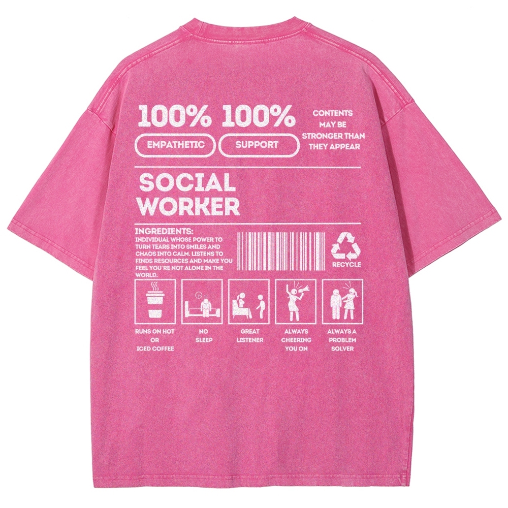 Social Worker Addcustom Unisex Fit Washed T-Shirt