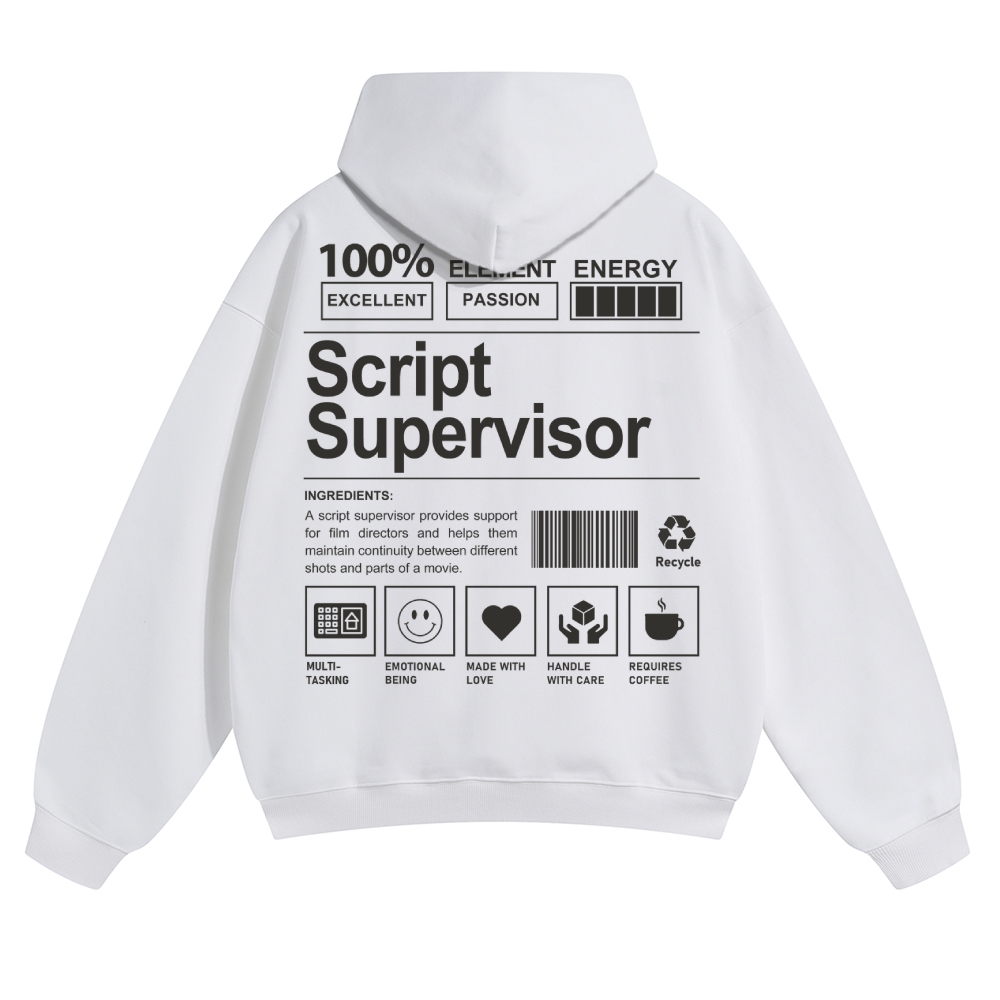 Script Supervisor Unisex Casual Anime Print Hoodie-moweekender