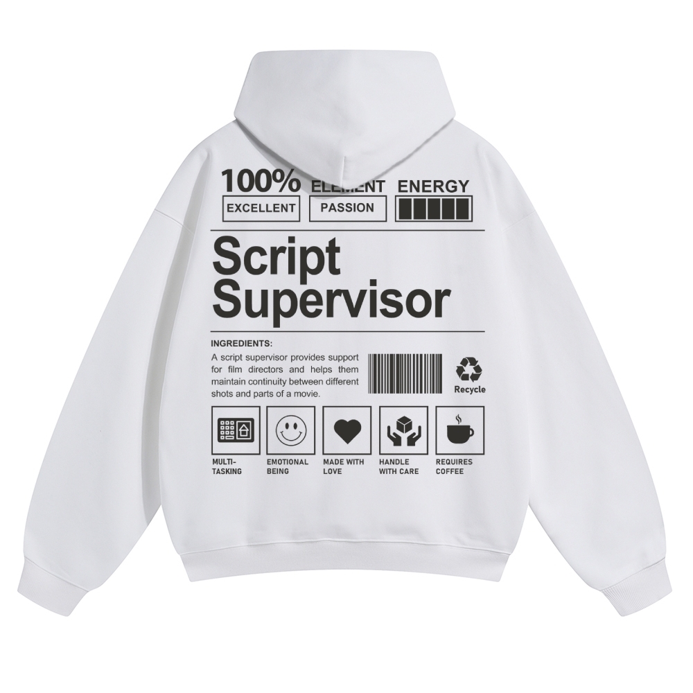 Script Supervisor Unisex Casual Anime Print Hoodie-moweekender