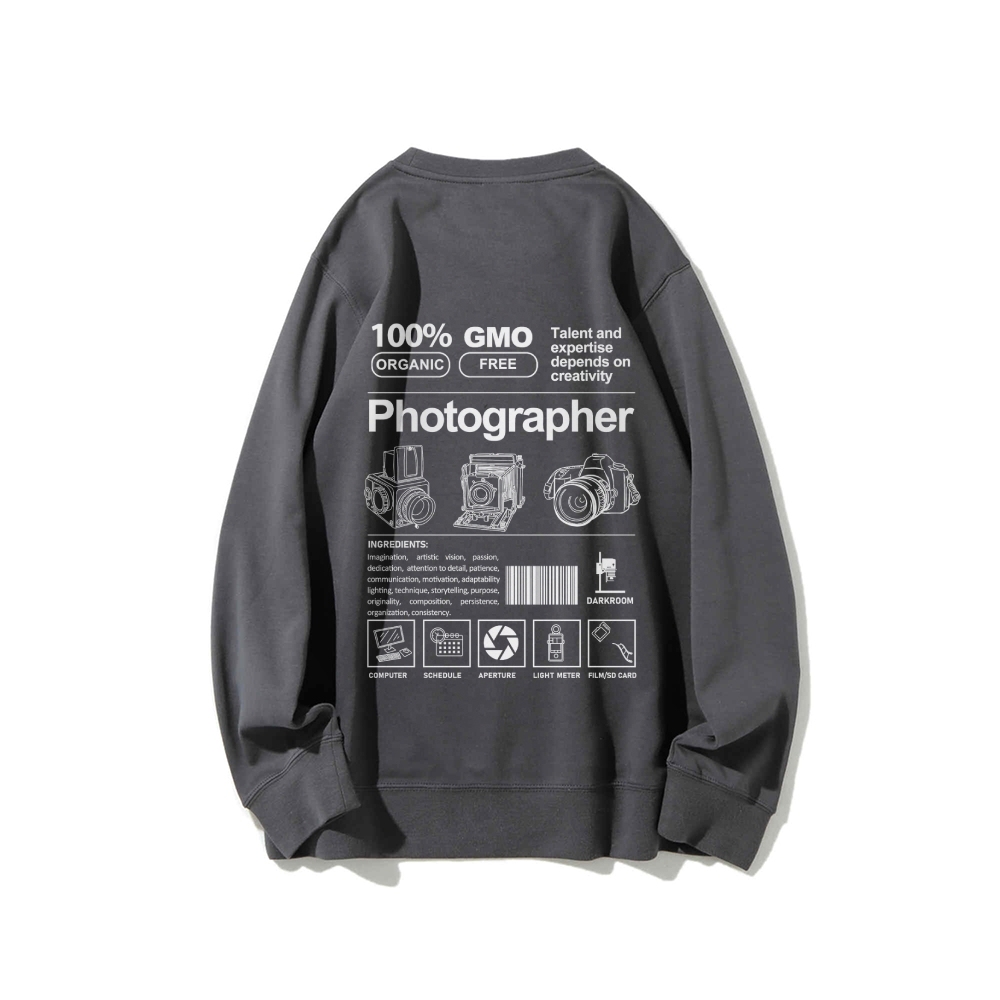 Photographer Casual Crewneck Sweatshirt-moweekender