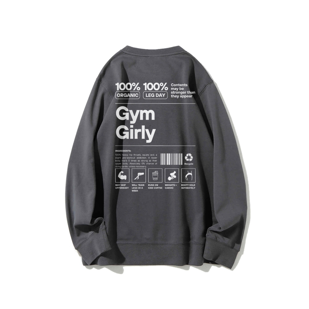 Gym Girl Round Neck Long Sleeved Sweatshirt