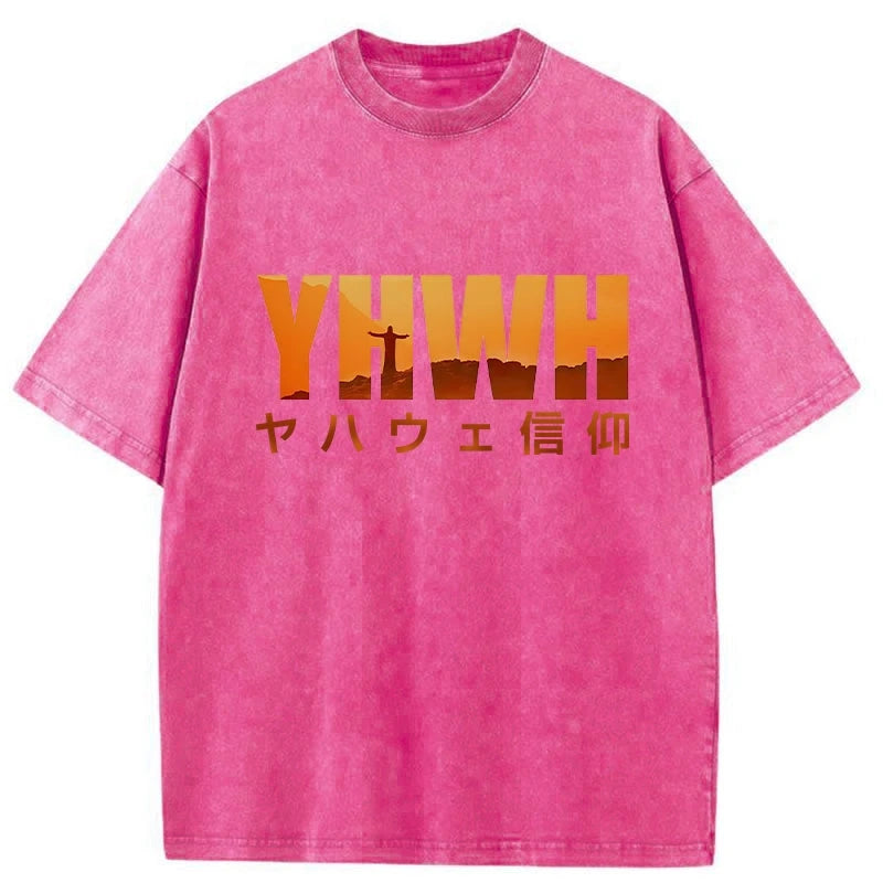 YHWH With Faith Washed Vintage T-Shirt-moweekender
