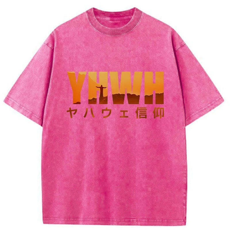 YHWH With Faith Washed Vintage T-Shirt-moweekender