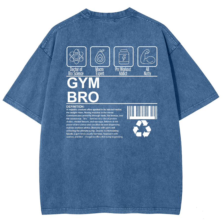 Gym Bro Unisex Fit Washed Oversized T-Shirt-moweekender